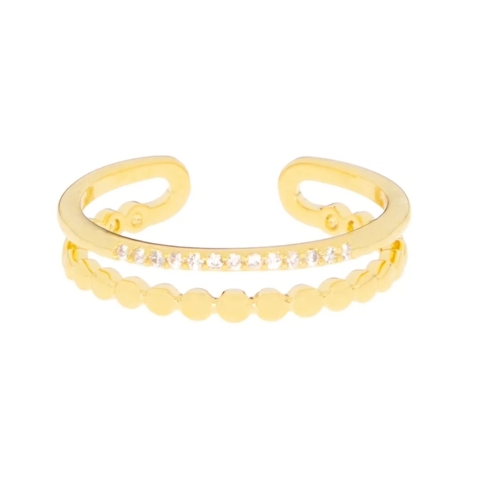 Marlyn Schiff Gold Modern Double-Band Ring